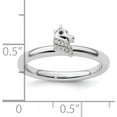 thumbnail image 5 of Solid Sterling Silver Stackable Expressions Unicorn Diamond Ring - Ring Size 6.0 Natural Diamonds, 5 of 8