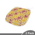 thumbnail image 2 of Autumn Dining Chair Pad, Seasonal Leaves and Trees Warm Fall Season Color Palette Composition, Water Resistant Pillow with Straps for Kitchen Seats, 2 Set, Orange and Pastel Yellow, by Ambesonne, 2 of 5