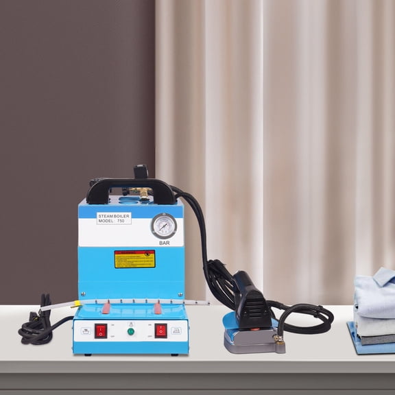 Electric Steam Iron with Boiler for Dry Cleaner Curtain Blue 110V Commercial