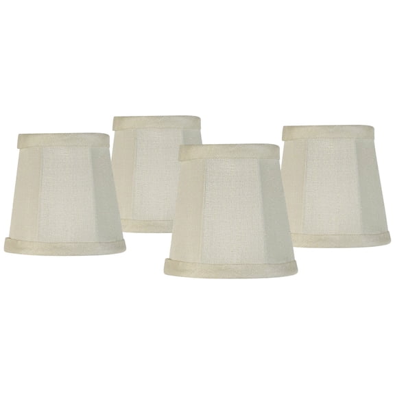 Imperial Shade Set of 4 Empire Lamp Shades Cream Small 3" Top x 4" Bottom x 4" High Candelabra Clip-On Fitting