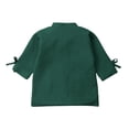 thumbnail image 2 of Gibobby Grandes NiñosChaqueta de abrigo de lana cálida de manga larga de invierno para niñas pequeñas, pajarita de Color sólido para ropa de bebés(Verde, 7-8 Años), 2 of 4