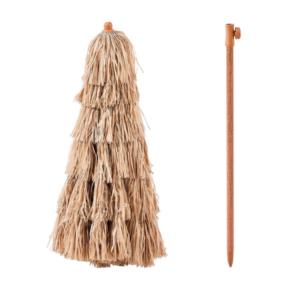 Tiki Umbrella Thatched Patio Umbrella 6 ft – Outdoor Poolside Beach Umbrella for Backyard, Garden, and Deck