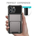 thumbnail image 3 of SOATUTO For iPhone 14 14 Pro 14 Plus 14 Pro Max Case Wallet 4-Card Holder ID Slot Flip Door Hidden Pocket Anti-Scratch Dual Layer Hybrid TPU Bumper Hard Shell Back Cover - Gray,iPhone 14, 3 of 7