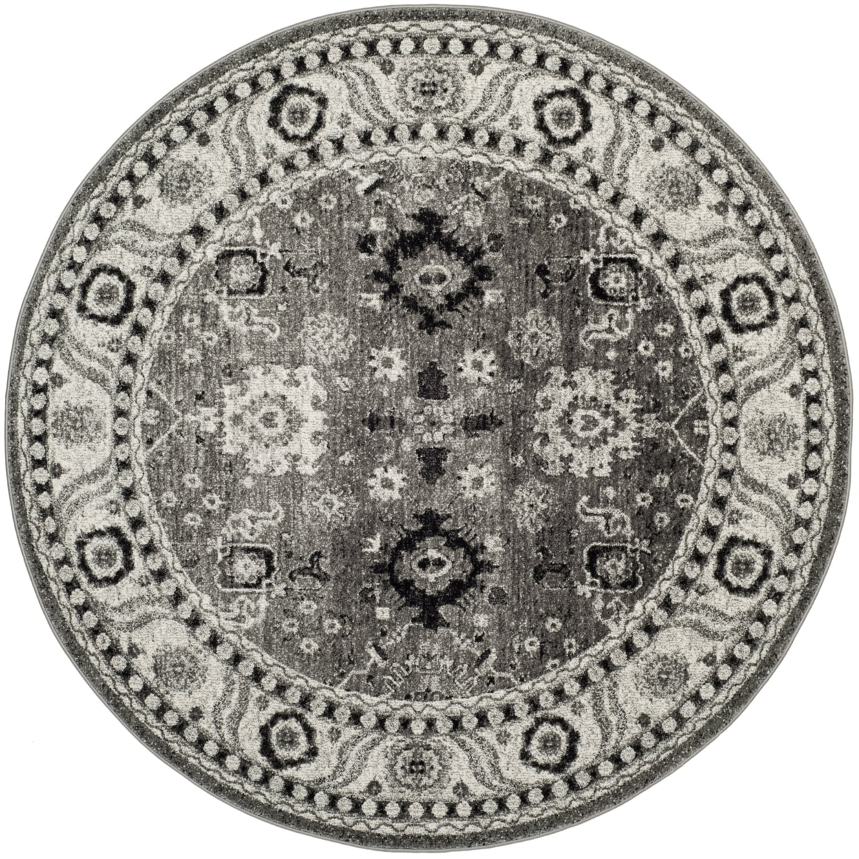 SAFAVIEH Vintage Hamadan Pema Traditional Area Rug, Grey/Black, 6'7" x 9'