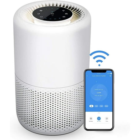 

Air Purifiers for Home Large Room Smart WiFi Alexa Control H13 True HEPA Filter for Allergies Pets Smoke Dust Pollen Ozone Free 24dB Quiet Cleaner for Bedroom Core 200S White