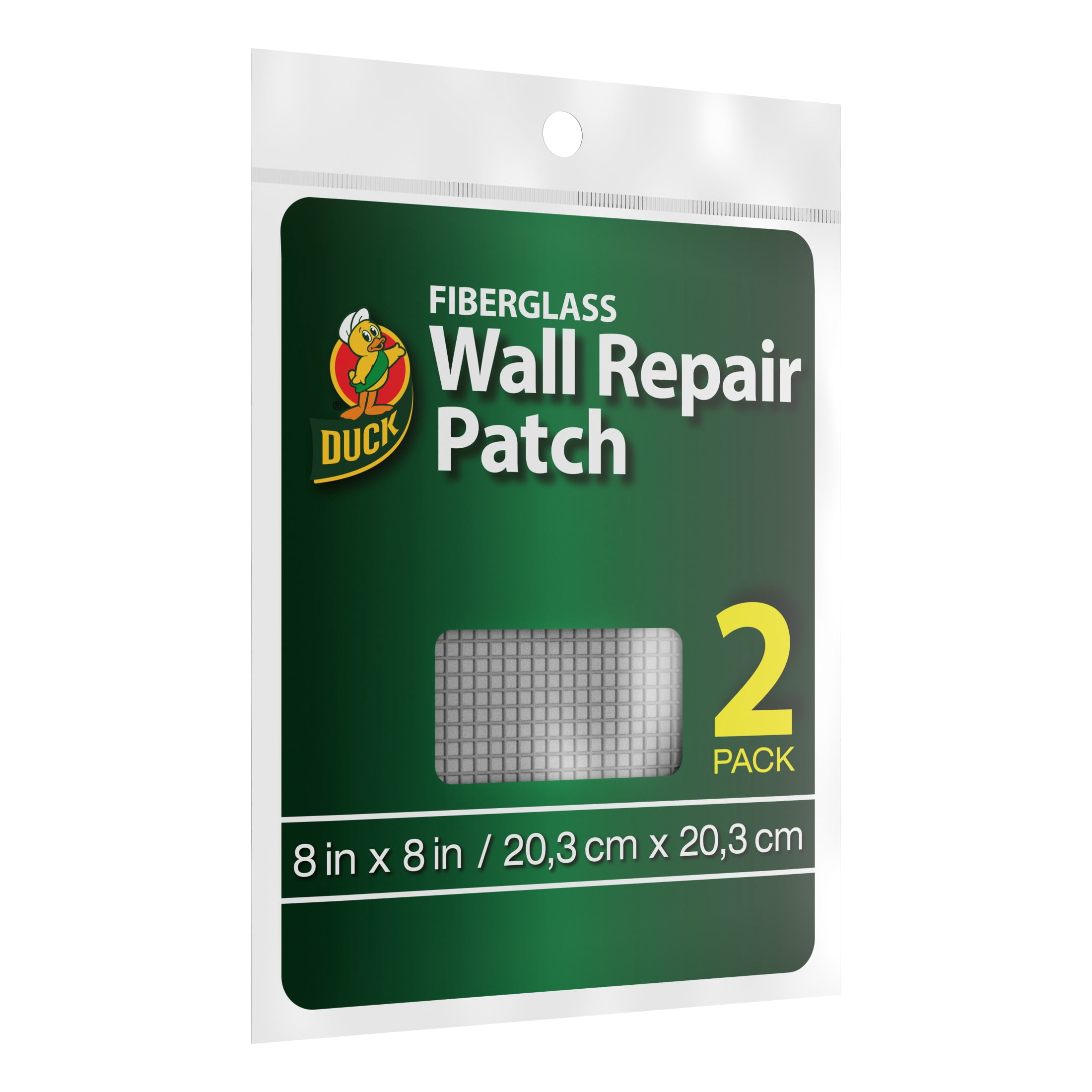 Duck Brand 8 in. x 8 in. White Fiberglass Wall Repair Patch, 2 Pack