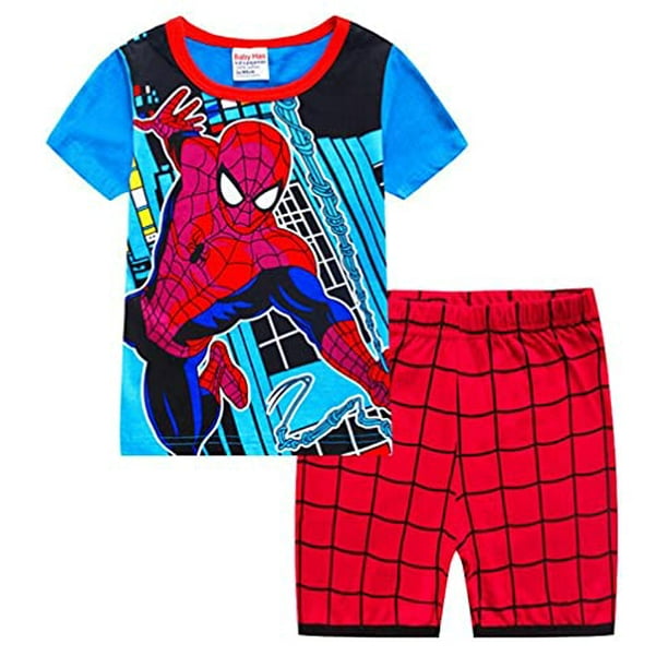 Little Boys Summer Pajamas Short Kids Pjs Sets 100 Cotton Toddler Sleepwear spider3 5 years