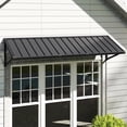 thumbnail image 2 of BACKYARD BEAUTIFUL Metal Awning 80" x 24", Front Door and Window Canopy with Powder-Coated Frame, Weather Resistant Sun and Rain Shelter for Patio, Entrance, Porch and Balcony, Dark Gray, 2 of 9
