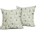 thumbnail image 2 of Fall Pillow Covers 18x18 Set of 2 Light Blue Pumpkin Autumn Themed Thanksgiving Harvest Print Decorative Throw Pillows Outdoor Pillowcase Linen Cushion Case Decor for Sofa Couch Bed, 2 of 6