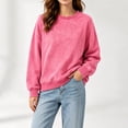 thumbnail image 5 of Gamivast Women's Vintage Wash Sweatshirt Crewneck Casual Long Sleeve Pullover Tops Loose Fit Athletic Activewear Fall Winter Y2K Basic Shirts, 5 of 7