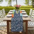 thumbnail image 4 of Table Runners 72 Inches Long Dress Scarves, Dandelion Farmhouse Kitchen Table Runner, Coffee Tablerunners, Navy Blue Flowers Modern Minimalist Spring 14x72 Inch, 4 of 9