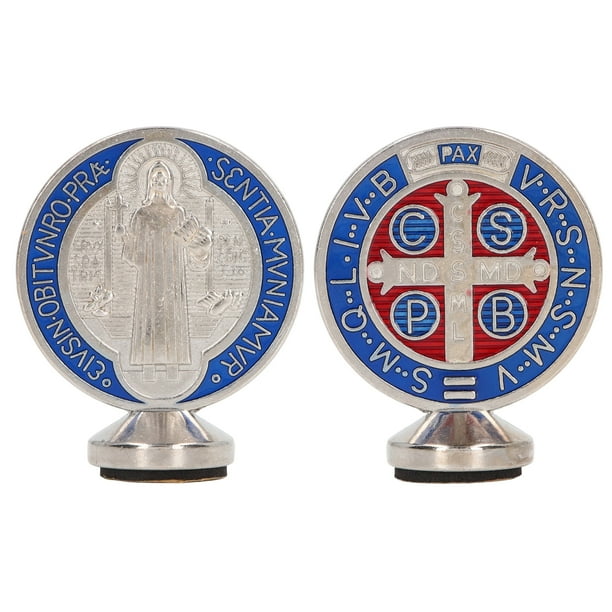 Decoración De Metal Benedict, Medallas De San Benito Resistentes Y Duraderas, Esmalte Azul Rojo Para Ceremonia De Confirmación