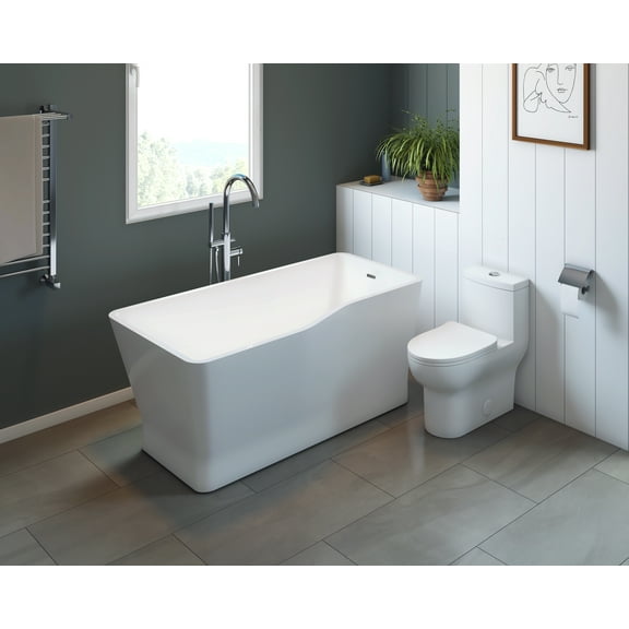 A&E Bath Vanessa-59 Asymetric Freestanding Tub 59"