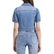 thumbnail image 3 of CHAQUETA DE JEAN DENIM CROP CON MANGAS ABULLONADAS Y BOTONES PARA MUJERES INSPIRADA EN CHIC TAMAÑO XS AZUL CLARO, 3 of 5