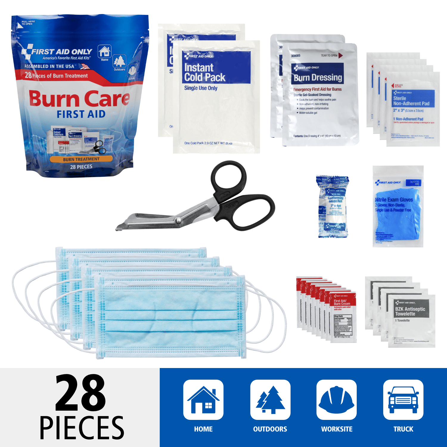 First Aid Only 28-Piece Burn Care First Aid Kit for Home, Jobsite & Outdoors