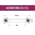 thumbnail image 5 of Bicycle headset bearing MH-P518K 1-1/2" ACB518K 40*51.8*8 36°/45°, 5 of 7