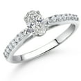 thumbnail image 2 of Gem Stone King 10K White Gold White Lab Grown Diamond Engagement Ring for Women | 0.58 Cttw | Gemstone April Birthstone | DEF Color | VVS-VS Clarity | Wedding Engagement Anniversary Ring | Size 7, 2 of 4