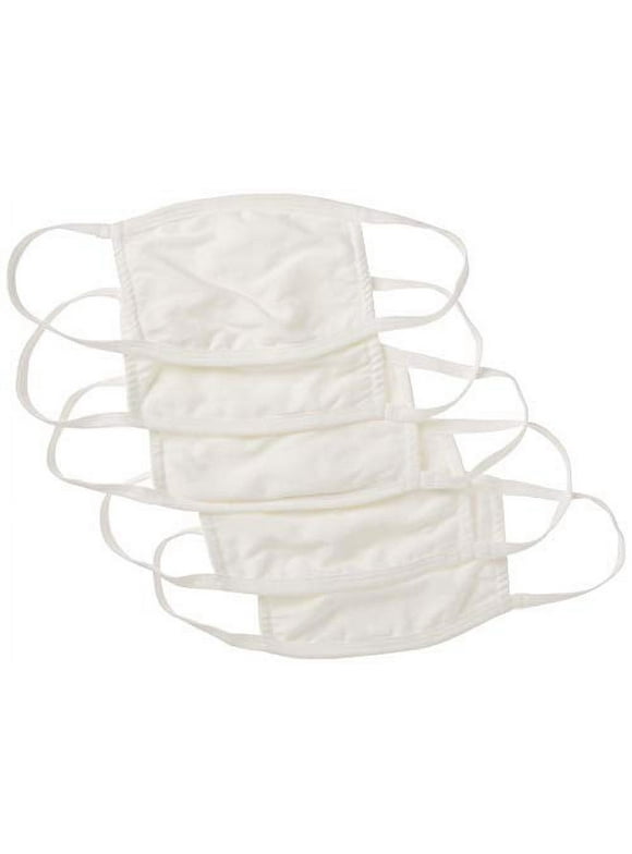 Reusable Cotton Face Mask, White / Cream, (Pack of 50)