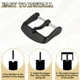 thumbnail image 4 of 16mm Watch Band Replacement Buckle Stainless Steel Watch Strap Clasp Matte PVD Buckles with 2pcs Tongue, Black, 4 of 6