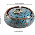 thumbnail image 2 of 2024 New Ashtray with lid, cigarette ceramic ashtray, outdoor with lid windproof ashtray indoor, retro ashtra, 2 of 4