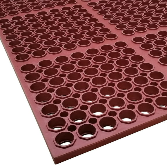 3520-R1 Rubber VIP Floormate Heavy Duty Anti-Fatigue and Anti-Slip, 58.5" x 39", Red