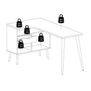 Tvilum Diana 2 Drawer Office Desk with 3 Shelves for Adults, White and Oak Structure