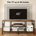 thumbnail image 3 of 65 Inch TV Stand, 3-Tier Entertainment Center with Open Shelves, Lofka Sofa Table with Metal Frame for Living Room, Bedroom, Office, Rustic Brown(Soporte de TV), 3 of 10