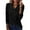 Black, variant on EDFBUYKRS Women's Casual Bohemian V-Neck Long-Sleeved Ruffle Sleeve Blouse Loose Shirts M