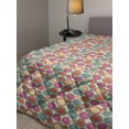thumbnail image 2 of Geometric Down Alternative Comforter, Scribble Art Style Circles Ring Shapes on Dark Background, Microfiber Quilt for All Season, 5 Sizes, Blue Violet Pale Blue, by Ambesonne, 2 of 3