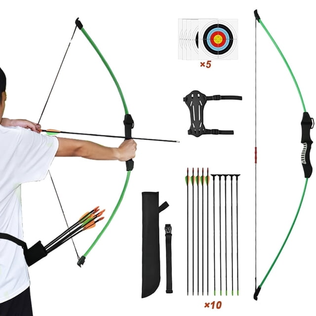 Runzkzy Bow and Arrow for Teens Beginner Archery Shooting Practice Compound Bow Training Set