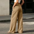 thumbnail image 6 of Rhuody Women'S Summer Pants Elastic Waist Solid Color Wide Leg Relax Fit Loose Fit Trousers Fashion Clothing 3Xl Khaki, 6 of 6