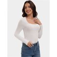 thumbnail image 6 of Womens Square Neck T Shirts Long Sleeve Tops Fitted Tees, 6 of 6