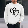 thumbnail image 2 of WREESH Mens Valentines Sweatshirts Graphic Oversized Sweatshirts Loose Casual Heart Printed Round Neck Pullover Tops Spring Shirt White, 2 of 6