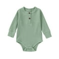 thumbnail image 2 of Ropa cómoda para bebés de color sólido, de manga larga, para gatear, de algodón para niños., 2 of 3