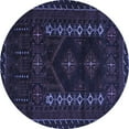 thumbnail image 1 of Ahgly Company Indoor Round Southwestern Blue Country Area Rugs, 7' Round, 1 of 4