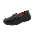 thumbnail image 2 of Willtoo Womens Wide Toe Loafers Slip On Casual Platform Walking Shoes Metal Buckle Lightweight Comfort Daily Work Loafers, 2 of 6