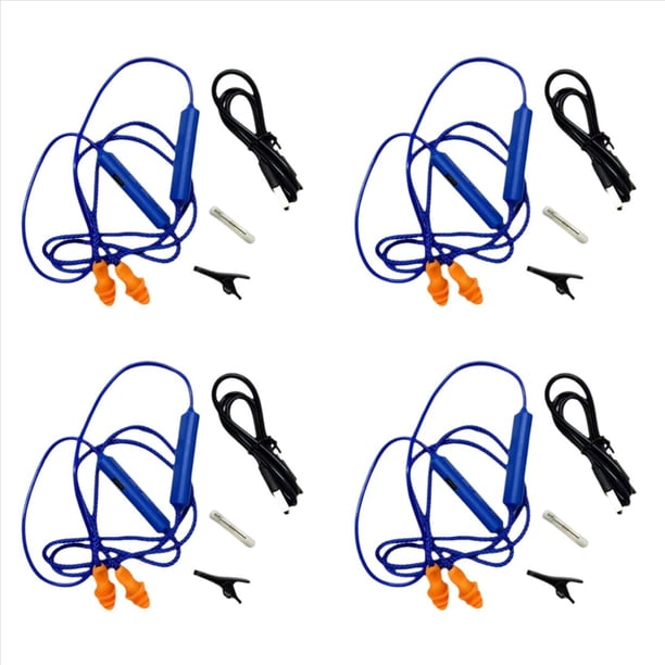 4X Tapones para los Oídos Auriculares Bluetooth para el Trabajo, Supresión de Ruido, Protección Auditiva, Sitios de Construcción, Lugares Ruidosos Azul