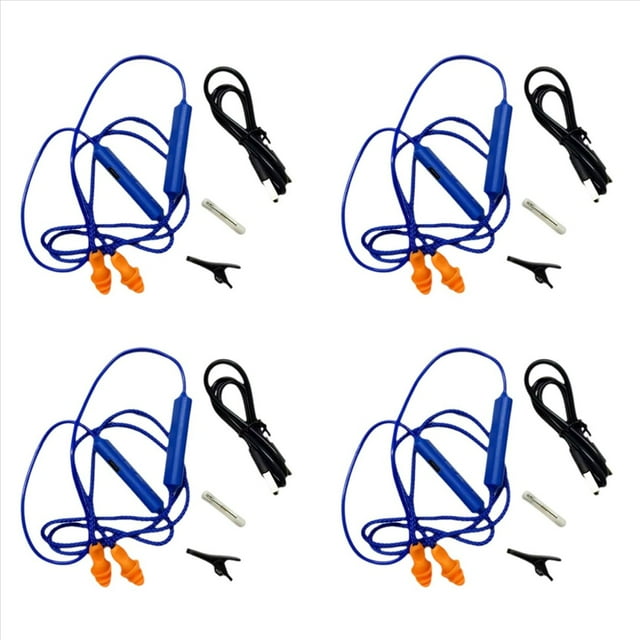4X Tapones para los Oídos Auriculares Bluetooth para el Trabajo, Supresión de Ruido, Protección Auditiva, Sitios de Construcción, Lugares Ruidosos Azul