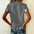thumbnail image 7 of CIENVNSTG 2026 USA 250th Anniversary Shirt Women 1776 Flag Tee Independence Day Denim Patchwork Graphic Summer Shirt Gray S, 7 of 7