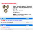 thumbnail image 2 of Engine Harmonic Balancer - Compatible with 1987 - 1991 GMC R1500 Suburban 5.7L V8 1988 1989 1990, 2 of 2