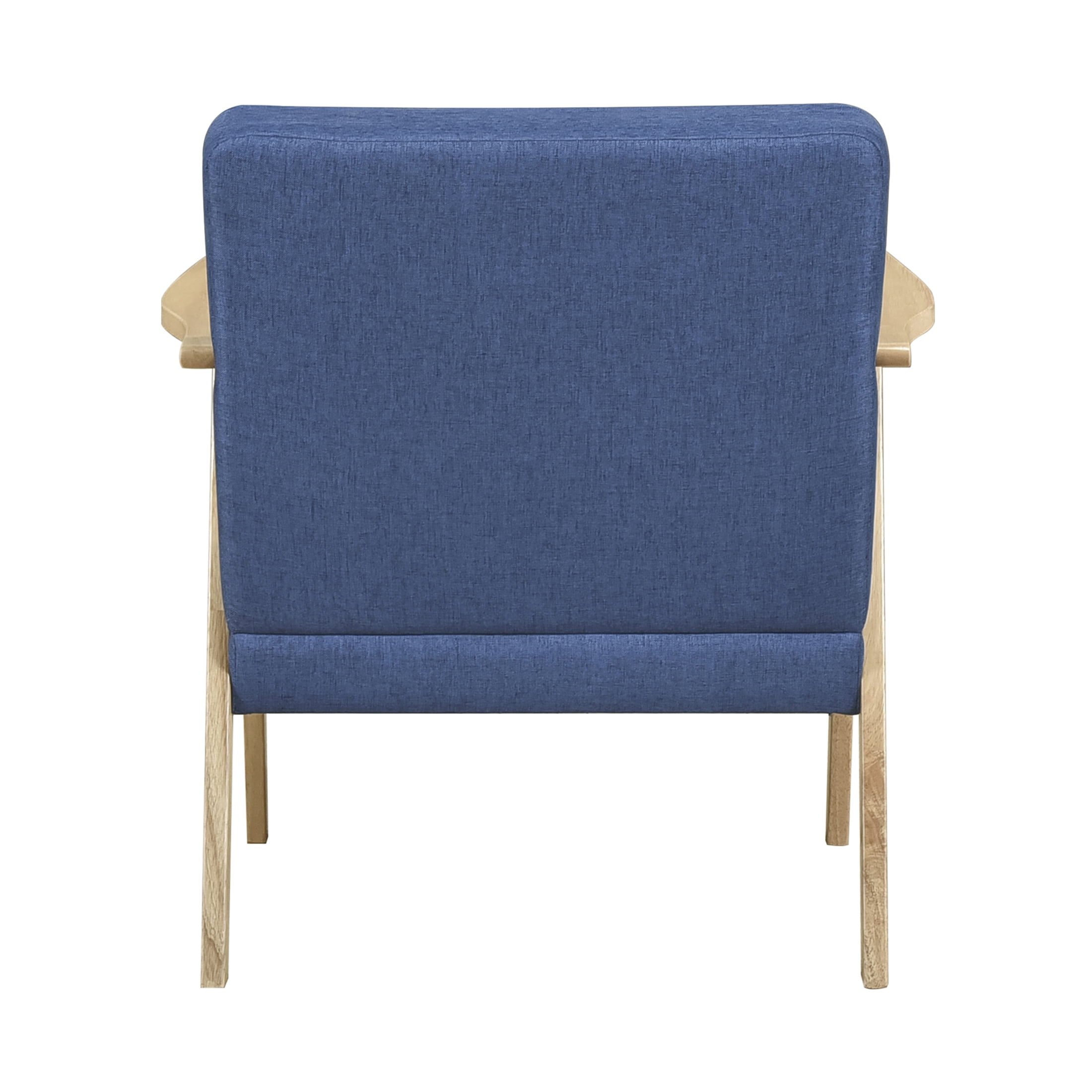 OakvillePark Harrowveil Textured Fabric Accent Chair, Blue/Natural Wood