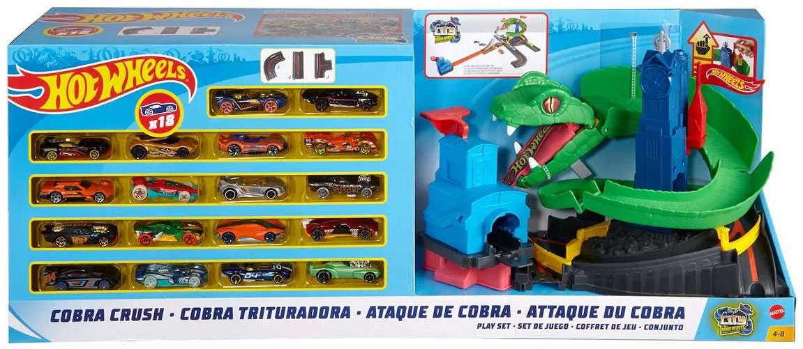 Hot Wheels City Cobra Crush Playset, FNB20