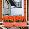 thumbnail image 6 of Artificial Geranium Flowers for Outdoor Spring Summer Decoration, 13 Inch Fake Geranium Faux Plants UV Resistant for Front Door Planter, Outside Home Garden Balcony Yard Porch Decor, Orange, 6 of 8
