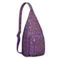 thumbnail image 1 of Owl Print Crossbody Sling Bag - Fashionable Night Owl Design Shoulder Backpack with Layered Storage Pockets, 1 of 4