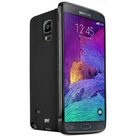 Samsung Galaxy Note 4 Case, [Black] Slim & Flexible Anti-shock Crystal Silicone Protective TPU Gel Skin Case