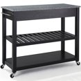 thumbnail image 1 of Crosley 2 Drawer Gray Granite Top Kitchen Cart in Black, 1 of 8