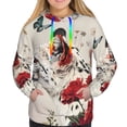 thumbnail image 3 of KLL Floral Leopard Butterflies for Womens Pullover Hoodie with Pocket Hooded Long Sleeve Shirts Sweatshirt for Women-Small, 3 of 7