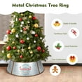 thumbnail image 5 of Patiojoy Galvanized Christmas Tree Ring Metal Tree Collar w/ 30 Inch Diameter Base Silver, 5 of 10