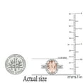 thumbnail image 4 of Dazzlingrock Collection 10X8mm Oval Morganite & Round White Diamond Halo Style Engagement Ring for Women (0.40 ctw, Color I-J, Clarity I1-I2) in 14K White Gold, Size 7.5, 4 of 5