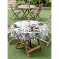 thumbnail image 4 of Outdoor Tablecloths with Umbrella Hole & Zipper, Grey Eucalyptus Leaves Round Tablecloth 54 Inch, Watercolor Spring Summer Botanical Waterproof Table Cloth, Patio/Pool/Picnic Table Covers, 4 of 8